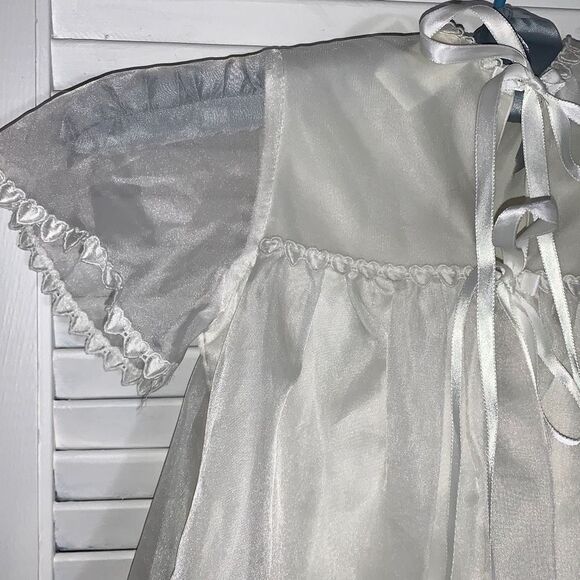 Vintage Sheer Chiffon Double Layered Christening Gown XL 2T - Picture 6 of 16